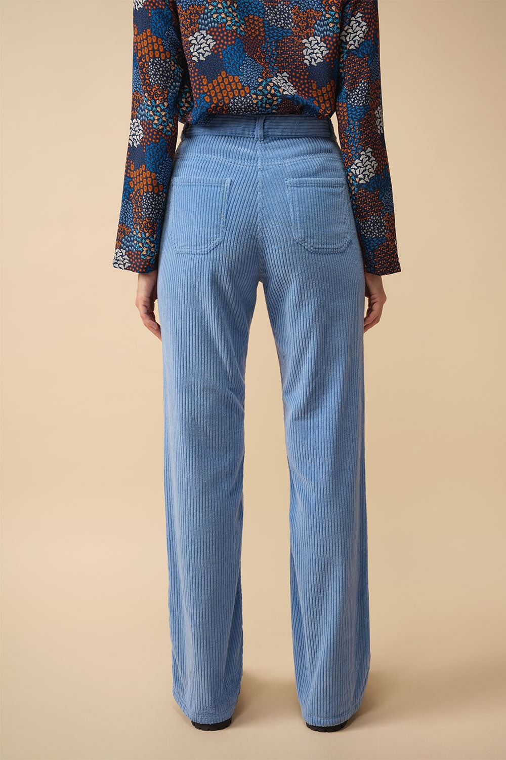 Pantalon Idéaliste en velours Bleu Croisière