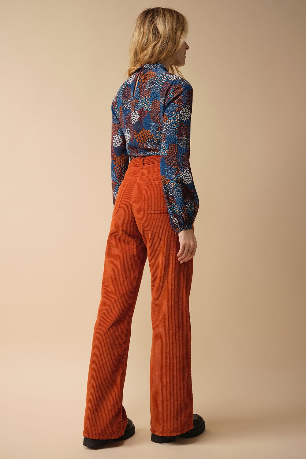 Pantalon Idéaliste en velours Citrouille