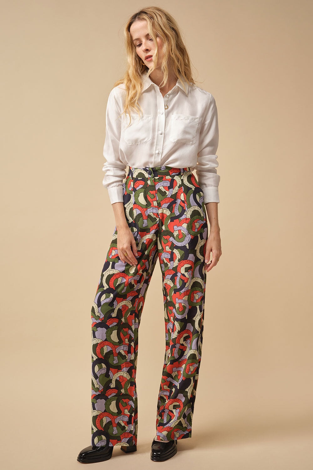 Pantalon Olympe en soie Pégase