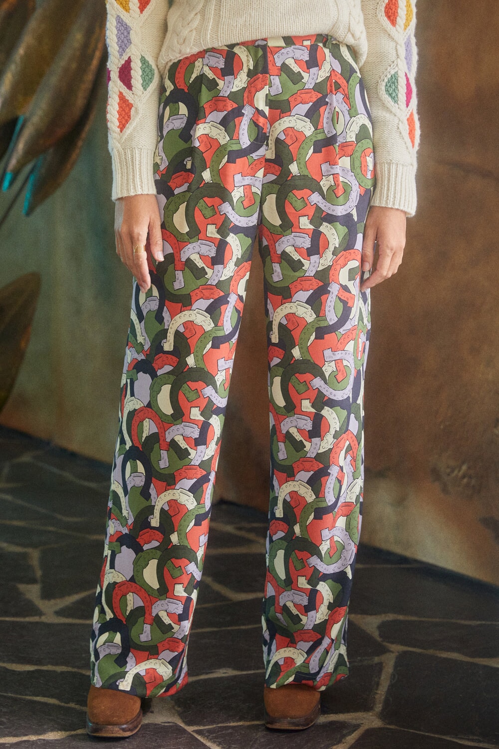 Pantalon Olympe en soie Pégase