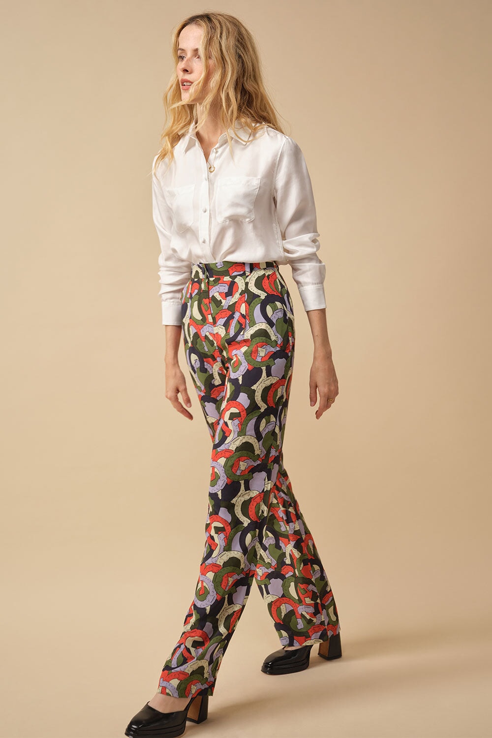 Pantalon Olympe en soie Pégase