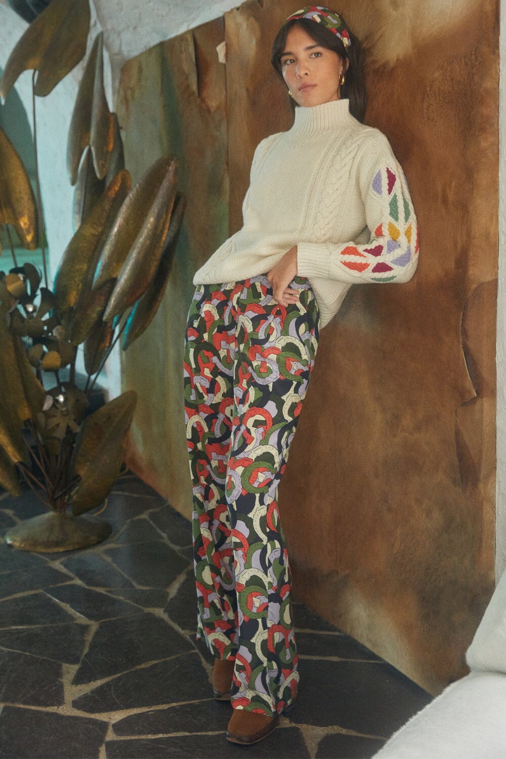 Pantalon Olympe en soie Pégase
