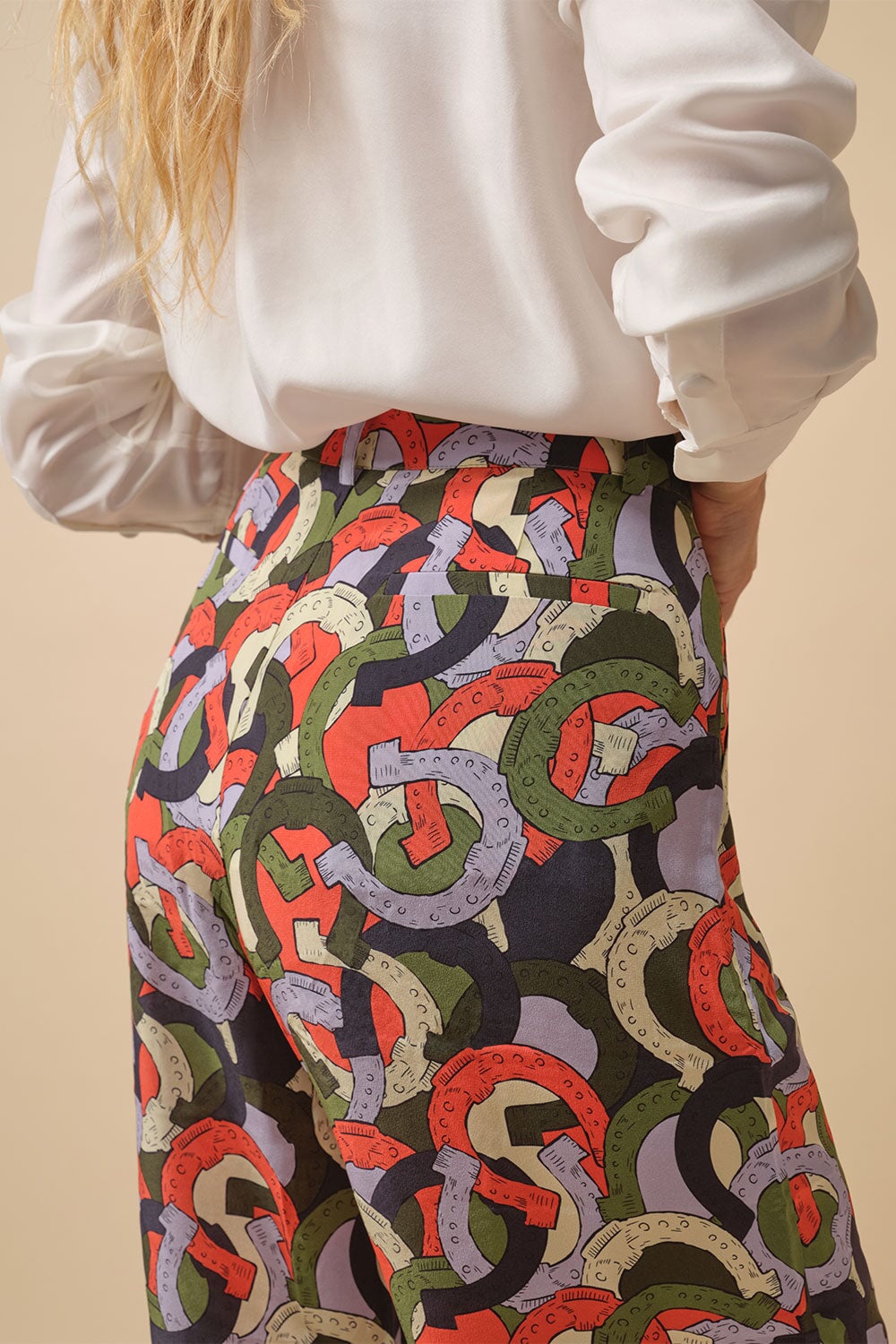 Pantalon Olympe en soie Pégase