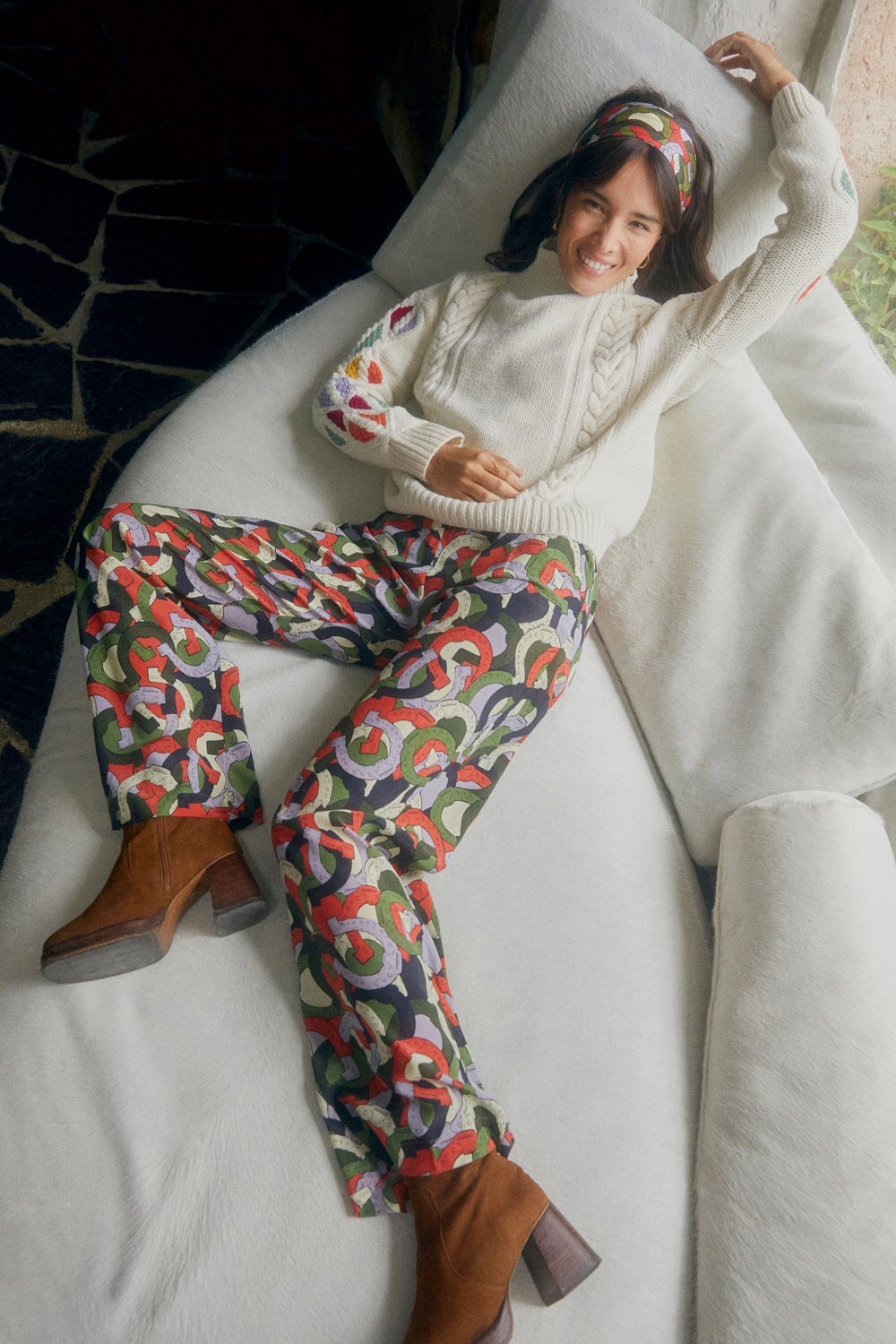 Pantalon Olympe en soie Pégase