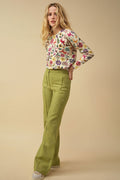 Pantalon Enchanteur en laine Vert Pistache