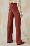 Pantalon Idéaliste en velours Châtaigne