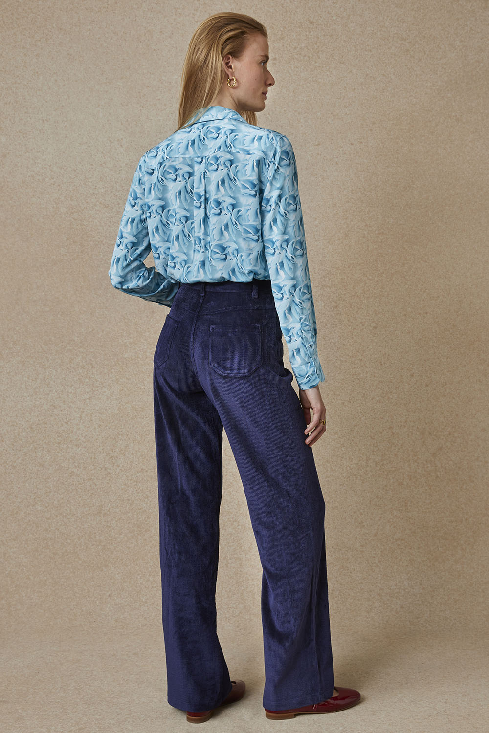 Pantalon Idéaliste en velours Bleu Nuit
