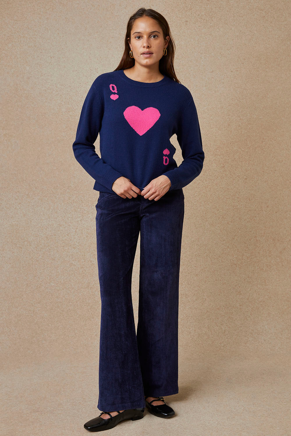 Pantalon Idéaliste en velours Bleu Nuit