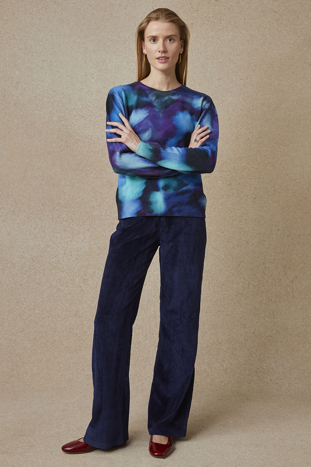 Pantalon Idéaliste en velours Bleu Nuit