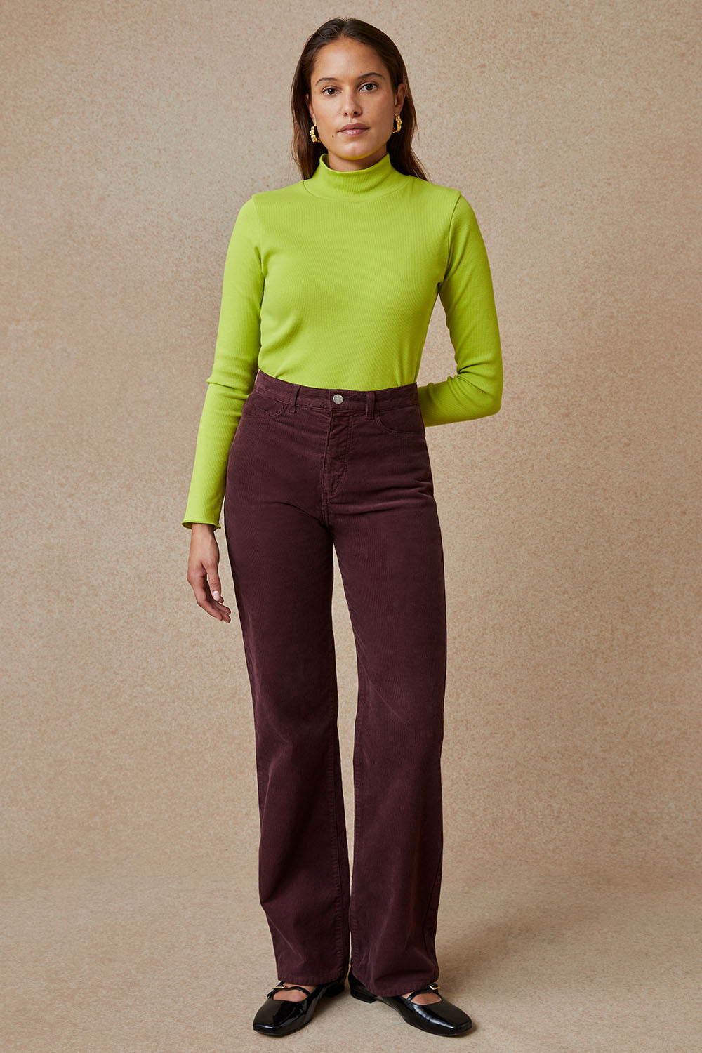 Pantalon Idéaliste en velours Cappuccino