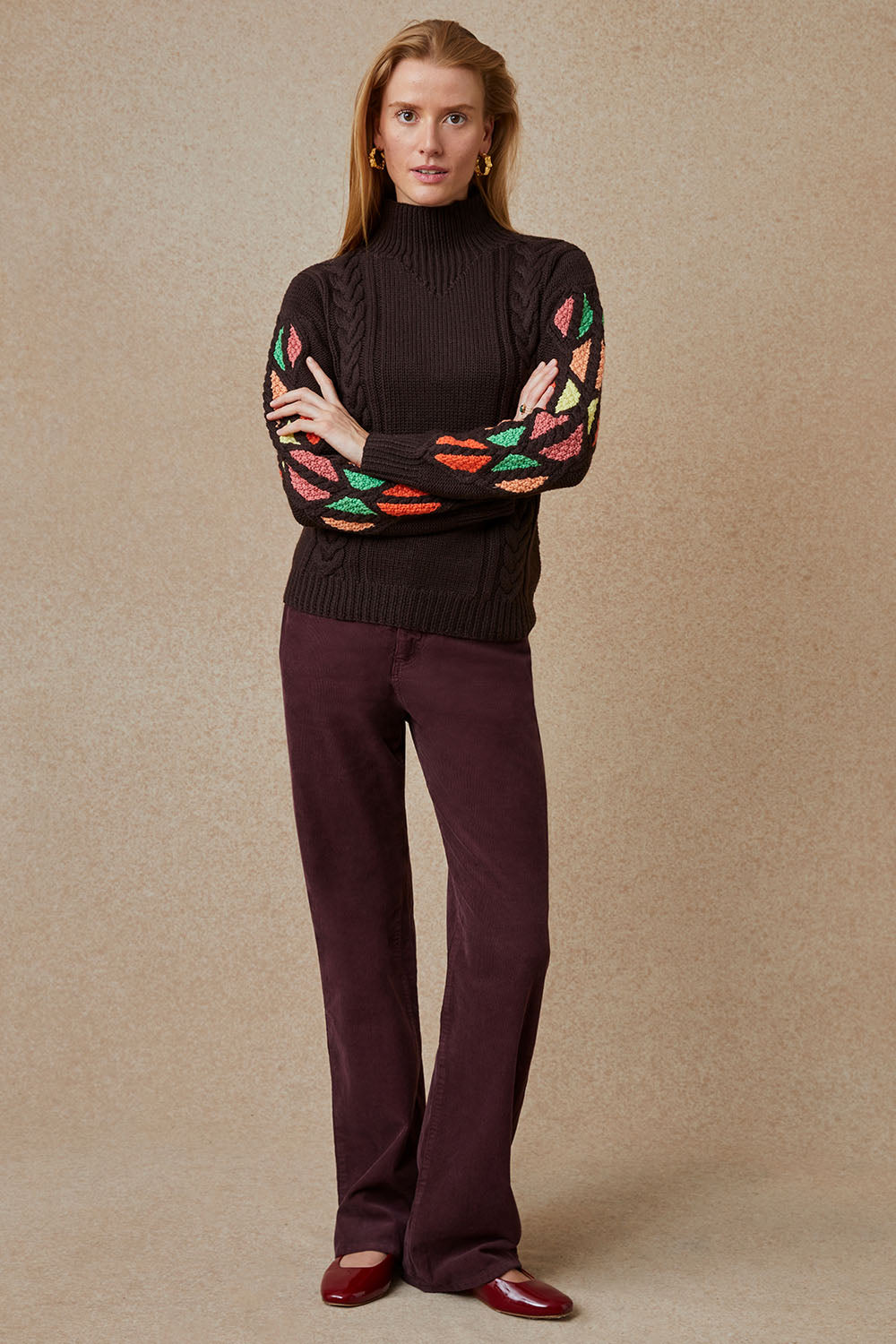 Pantalon Idéaliste en velours Cappuccino