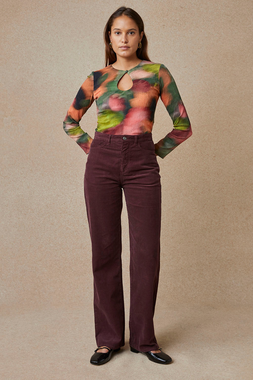 Pantalon Idéaliste en velours Cappuccino