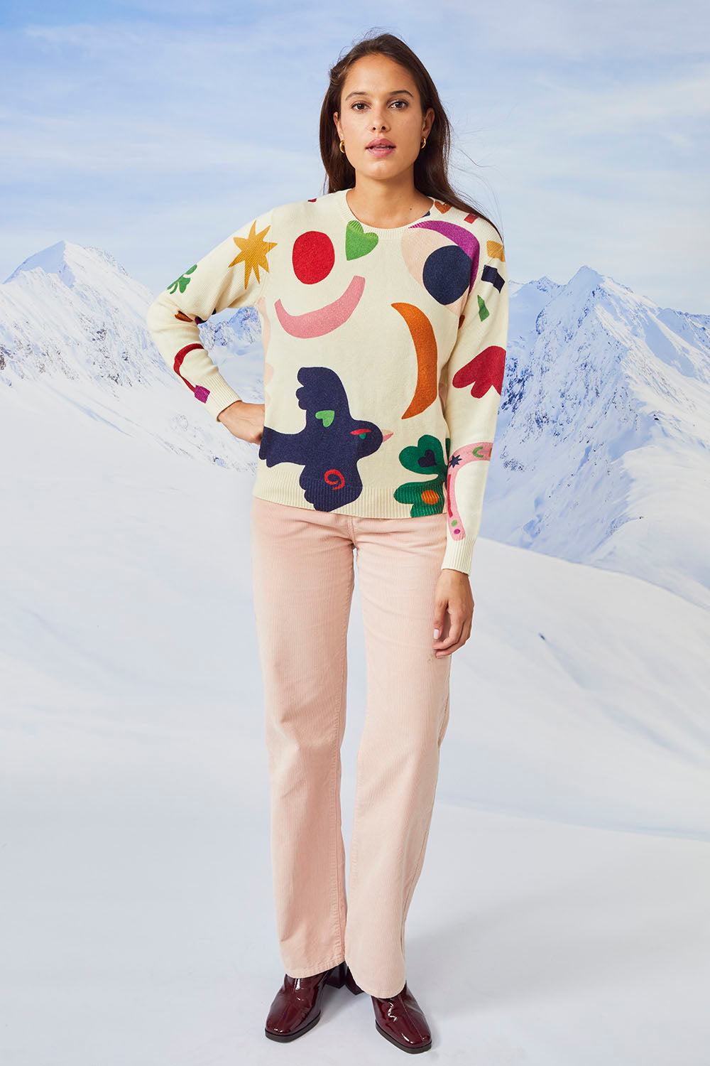 Pantalon Idéaliste en velours Rose Poudré