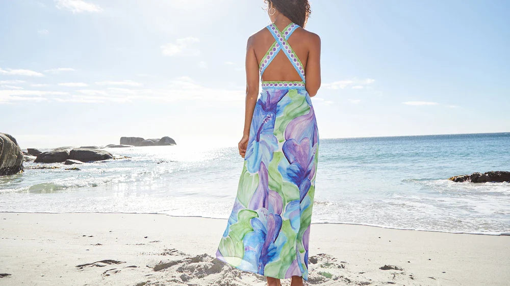 Robe Sirocco Hibiscus Azur