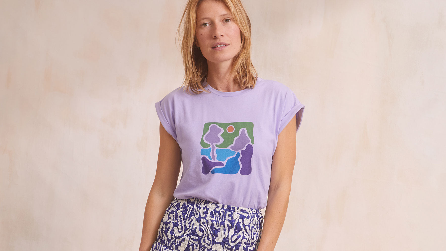 T-shirt Landscape Lavande