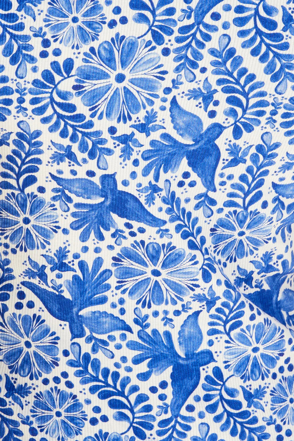 T-shirt Paresseuse en coton Oiseau de Nuit Bleu