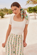 T-shirt Paresseuse en coton Ecru